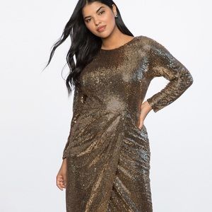 Eloquii Sequin Maxi Dress with Wrap Skirt
Size 24